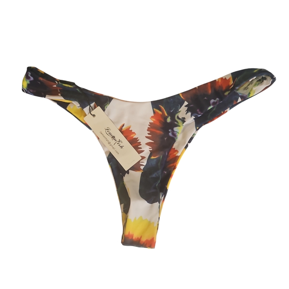 Nwt Lemonfish floral swim thong S